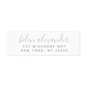 Script Name Personalized Dusty Purple Address Return Address Label