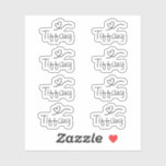 Script Name Sticker with heart Vinyl Sticker<br><div class="desc">Set of eight identical script name stickers combined with a heart design. This sticker can be easily personalised by changing the name into another name of your choice or any custom text. Name sticker is a great way to mark your Bridal Shower, Wedding, Bachelorette Party or any other party gifts...</div>