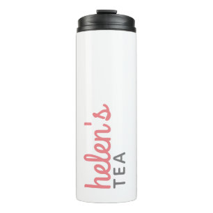 Script Name Tea Tumbler Custom Gift in Pink