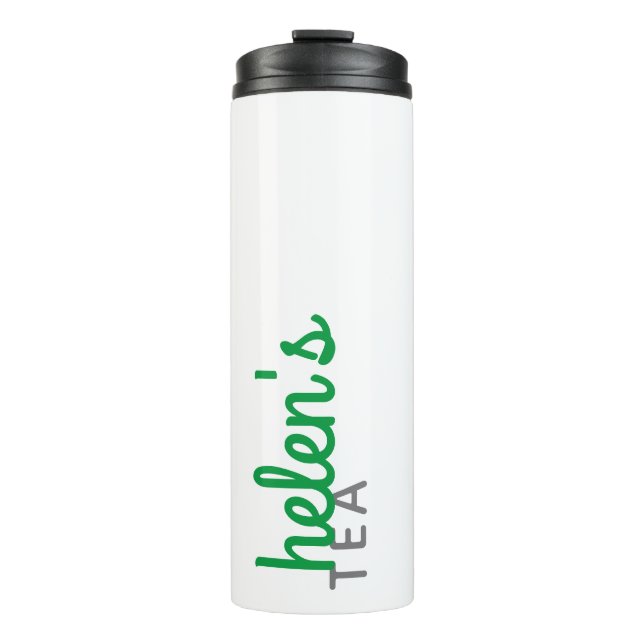 Script Name Tea Tumbler Custom Gift Kelly Green (Front)