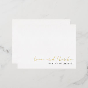 Script Name Wedding Love Thanks Real Foil Postcard