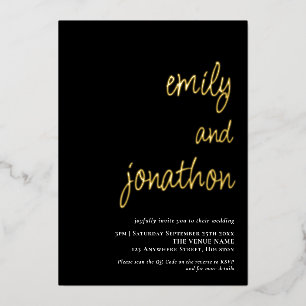 Script Names QR Code Wedding Black Luxury