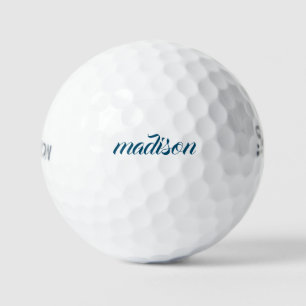 Script Navy Blue Name  Golf Balls