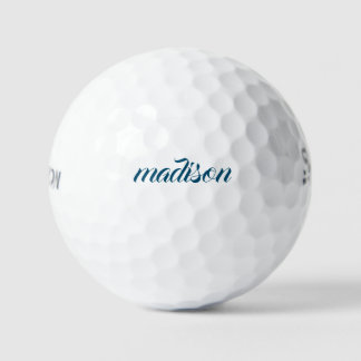 Script Navy Blue Name Golf Balls