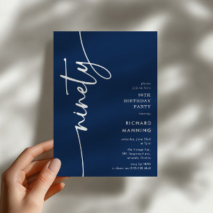 Script Ninety' 90th Birthday Invitation
