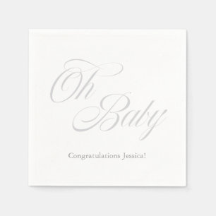 Script Oh Baby Baby Shower Gender Neutral Napkin