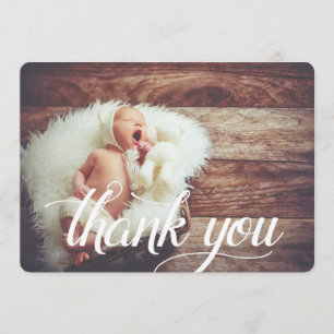 Script Overlay   Flat Thank You Photo Card