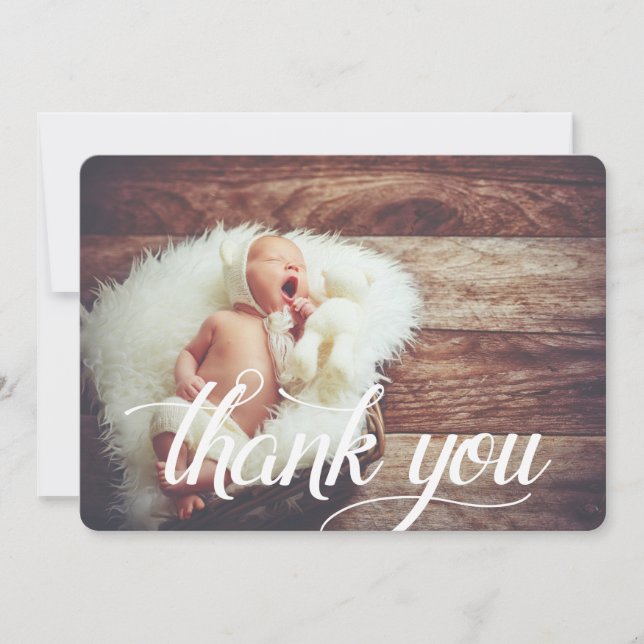 Script Overlay | Flat Thank You Photo Card (Front)
