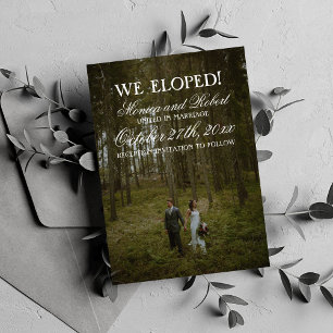 Script Overlay Gothic Simple Wedding Elopement Announcement