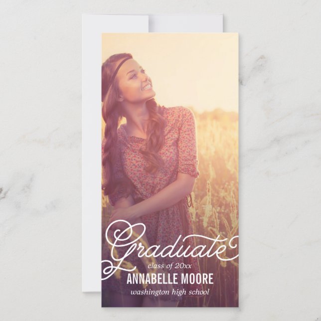 Script Overlay Graduation Announcement (Front)