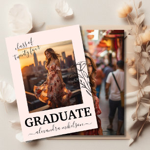 Script Overlay Photo Graduation Announcement