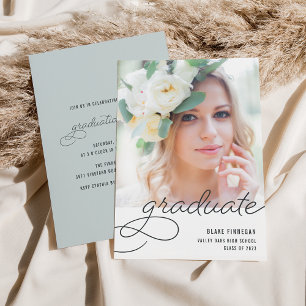 Script Overlay   Photo Graduation Party Invitation