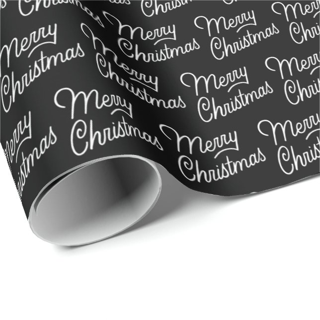 Script Pattern Merry Christmas Wrapping Paper (Roll Corner)
