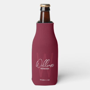 Script Personalised Groomsman's Name Bottle Cooler