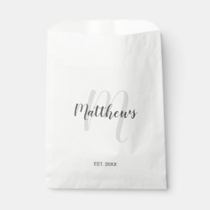 Script Personalised Monogram and Family Name Favour Bag