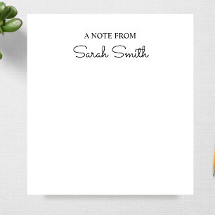 Script Personalised Name Notepad Gift for Writers