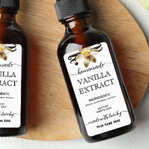 Script Personalized Homemade Vanilla Extract Label