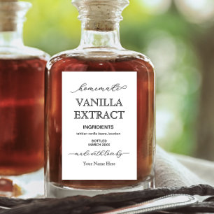 Script Personalized Homemade Vanilla Extract Label