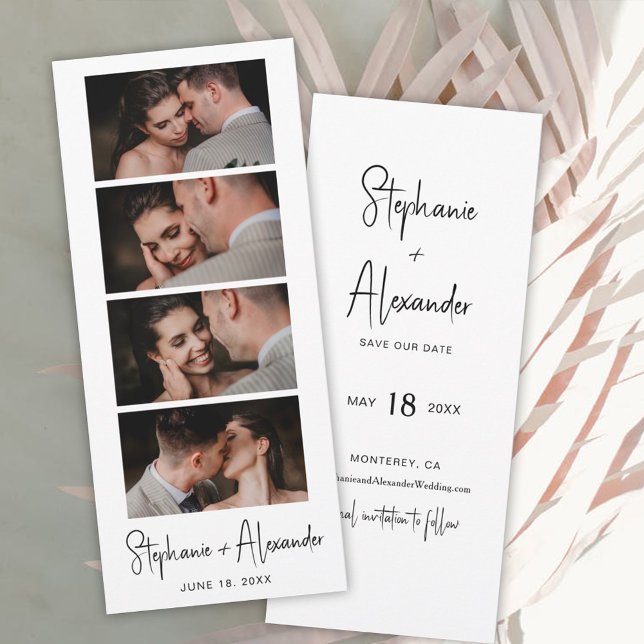 Script Photo Booth Bookmark Wedding Save the Date  (Creator Uploaded)