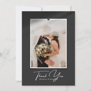 Script Photo Frame Shadow Effect Thank you Card