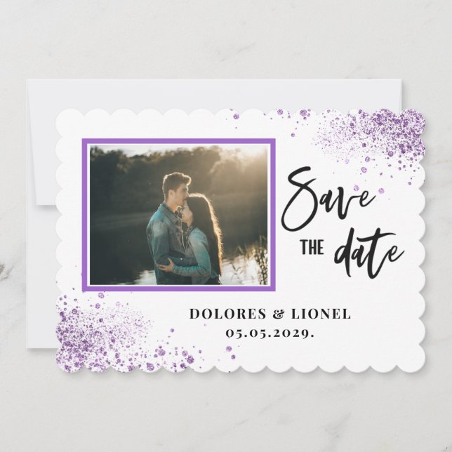 Script Photo Minimalist Save the date Invitation (Front)