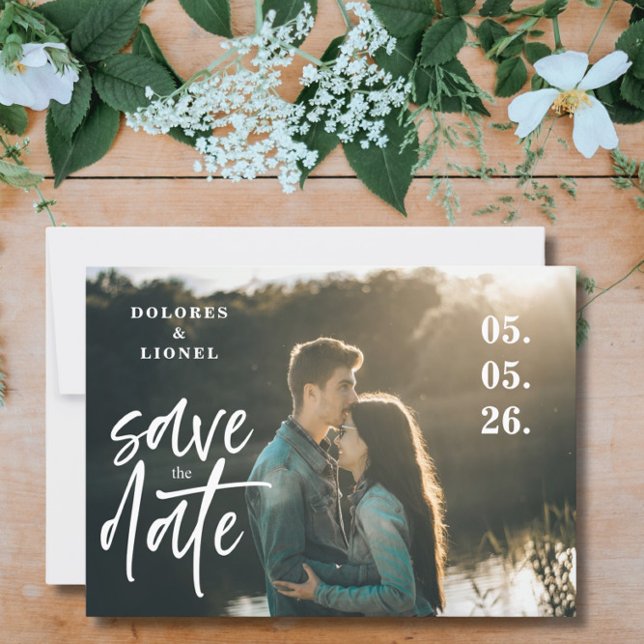 Script Photo Minimalist Save the date Invitation (Creator Uploaded)