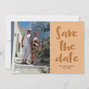 Script Photo Minimalist Save the date Invitation