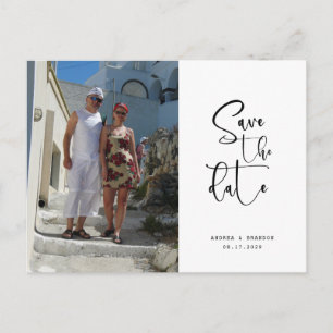 Script Photo Minimalist Save the date  Postcard