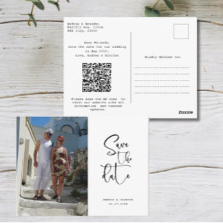 Script Photo Minimalist Save the date  Postcard