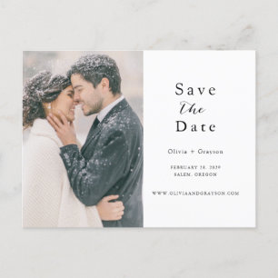 Script Photo Save the Date Announcement Postcard
