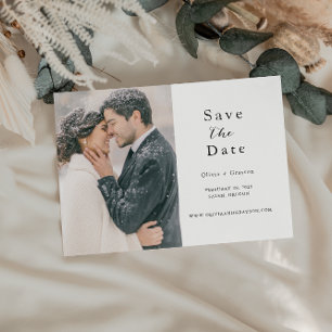 Script Photo Save the Date QR code Announcement Postcard