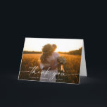 Script Photo Wedding Folded Thank You Card<br><div class="desc">This thank you card features a wedding photo and is the perfect way to thank family and friends for coming to your wedding.</div>
