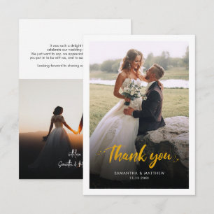 Script Photo Wedding Thank You Card