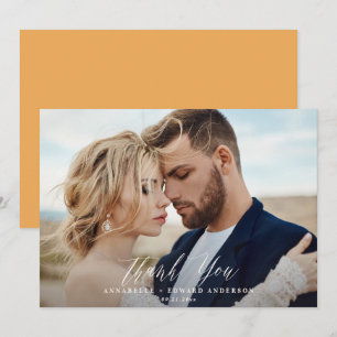Script photo wedding thank you citrus botanical card