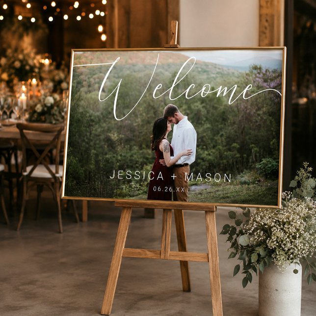 Script Photo Wedding Welcome Sign Poster (Creator Uploaded)