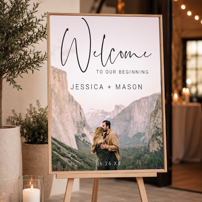 Script Photo Wedding Welcome Sign Poster (Creator Uploaded)