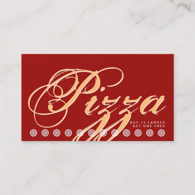 script PIZZA customer loyalty card (Front)