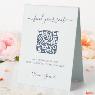 Script Please Find Your Seating Chart QR Code Tabl