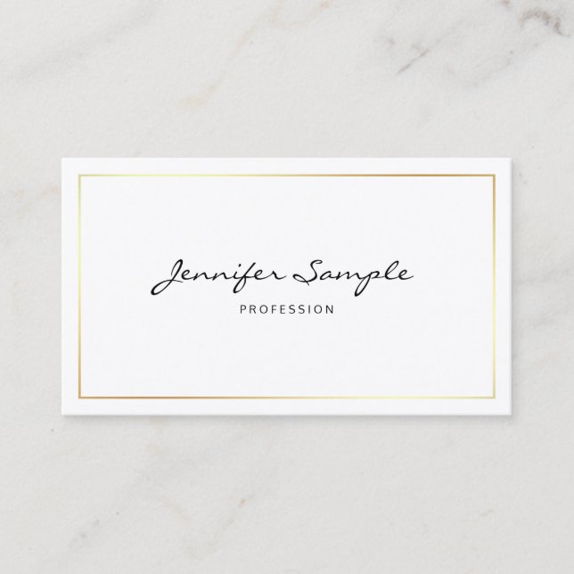 Script Professional Elegant Plain Calligraphed Business Card (Front)