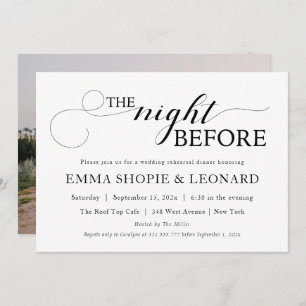 Script Rehearsal Dinner photo on back Invitation