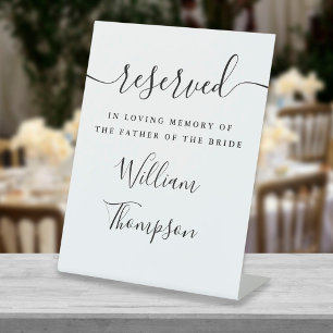 Script Reserved Father Of The Bride Memorial Pedestal Sign
