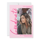  Script retro neon pink graduate photo graduation