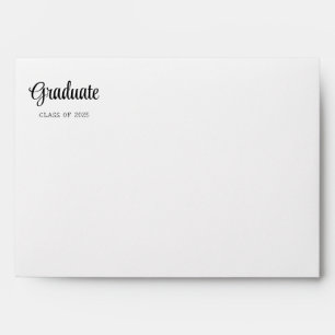 Script Return Address Math Blue Graduation Envelope