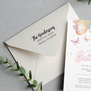 Script Return Address Self-inking Stamp