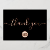Script Rose gold Black Business logo website