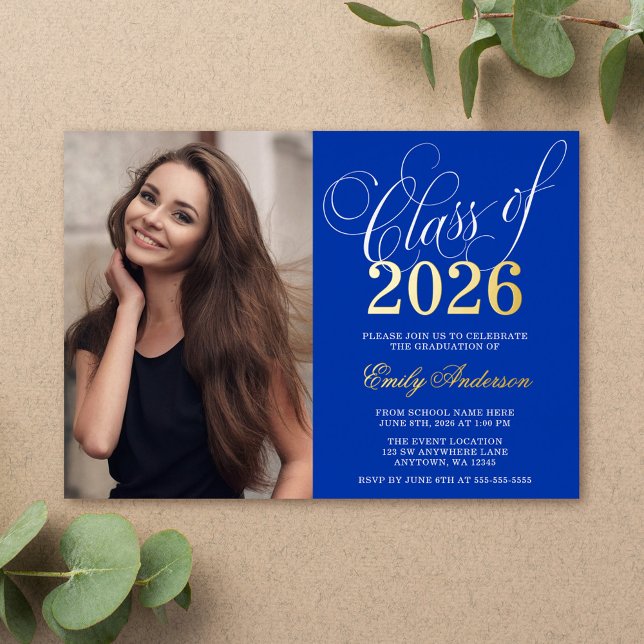 Script Royal Blue 2025 Photo Graduation Party Gold (Creator Uploaded)