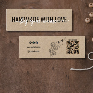 Script Rustic Handmade with Love Kraft Mini  Business Card