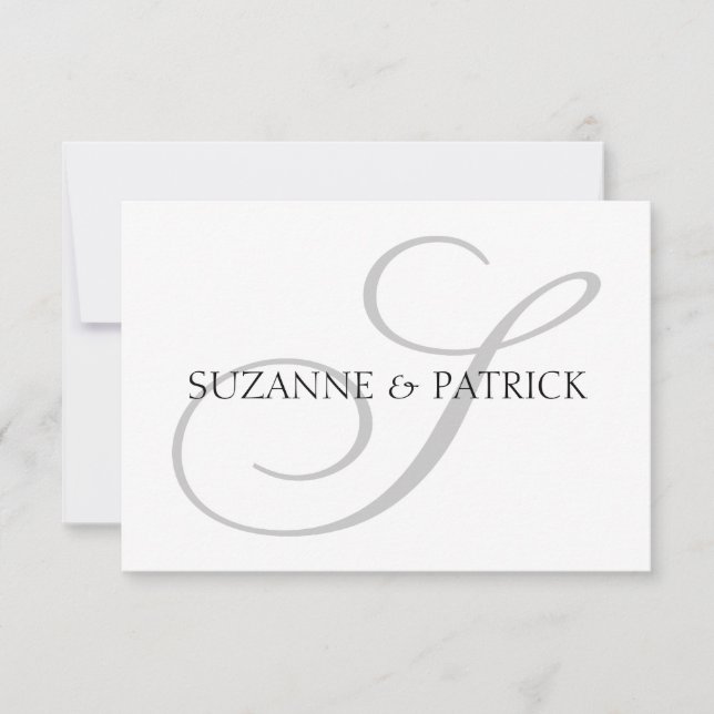 Script S Monogram Notecard (Silver / Black) (Front)