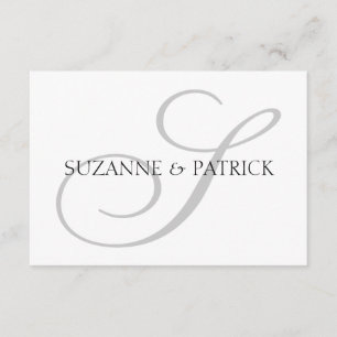 Script S Monogram Notecard (Silver / Black)