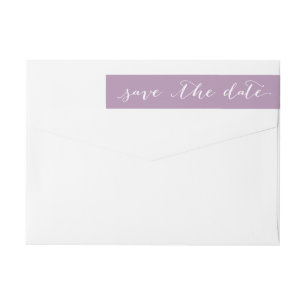 Script Save the Date Purple Custom Name Wrap Around Label